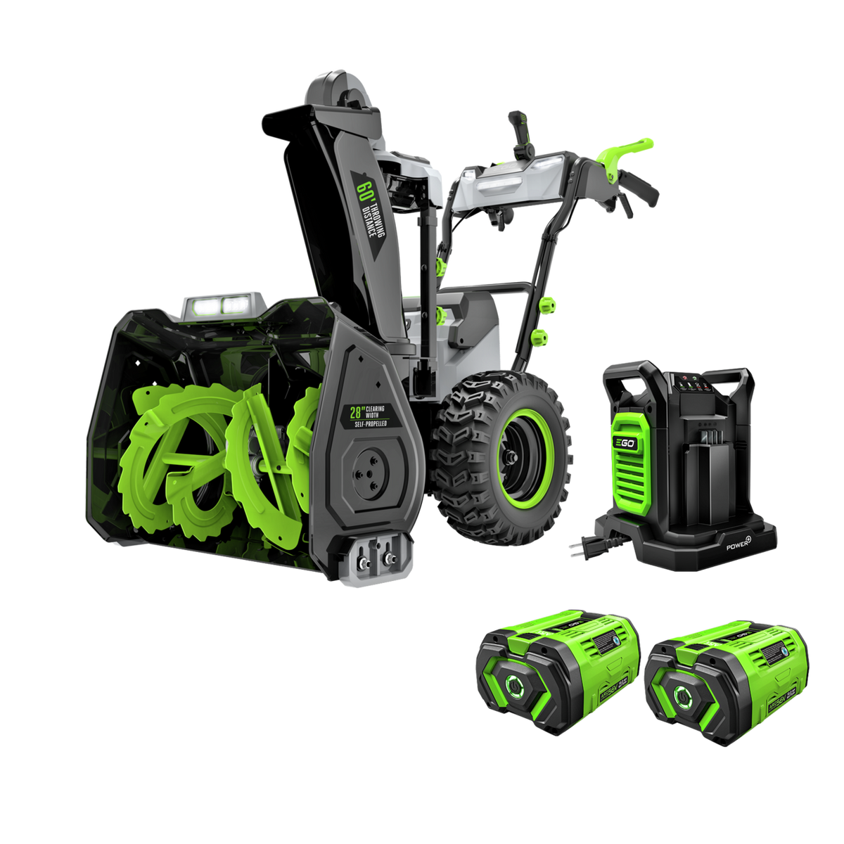 EGO Power+ SNT2807 28 in. Self-Propelled 2-Stage Snow Blower with Peak Power™ and 2 x 12.0 Ah Batteries and Dual Port Charger