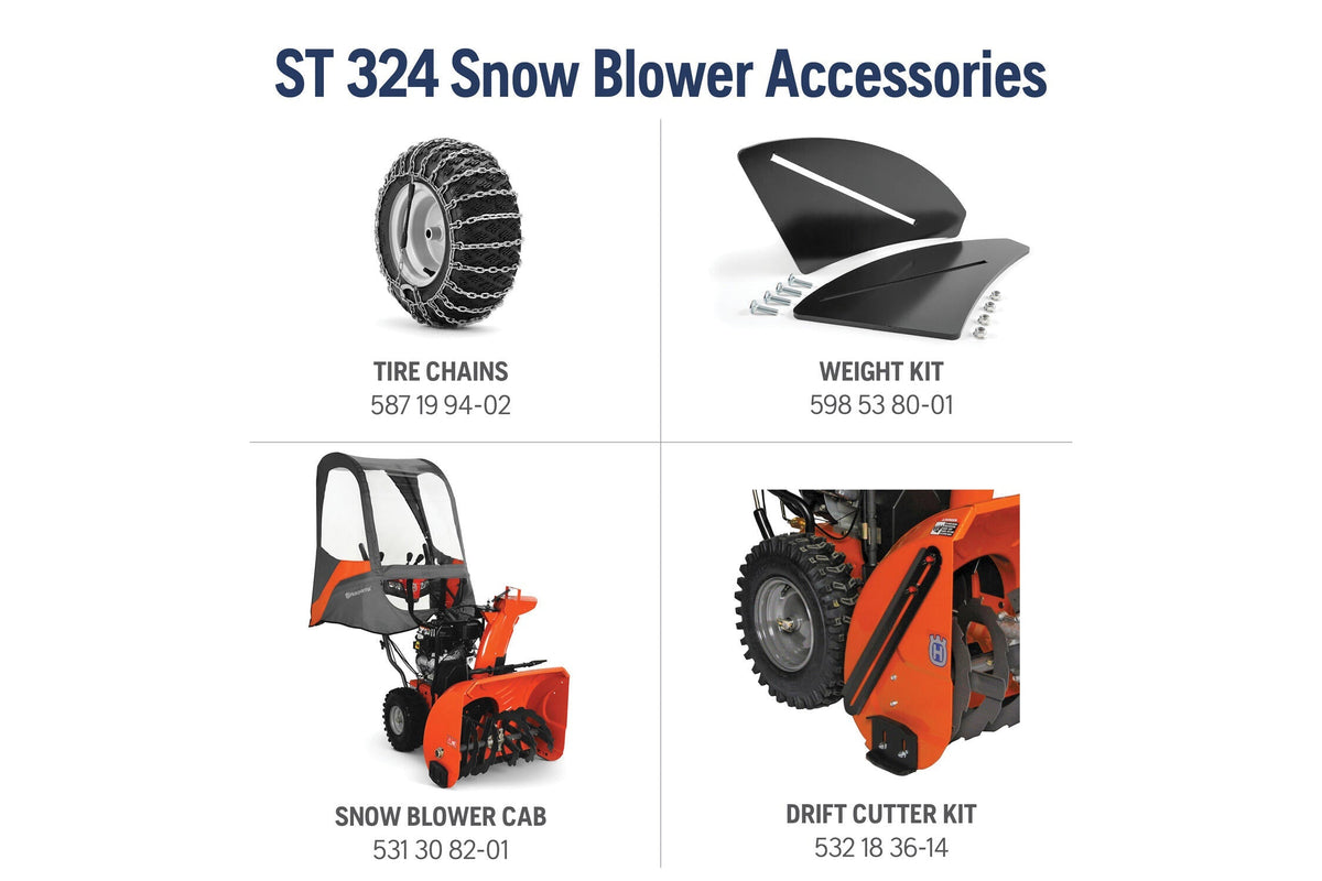 Husqvarna 970528902 ST324 24-in 252-cc Two Stage Gas Snow Thrower